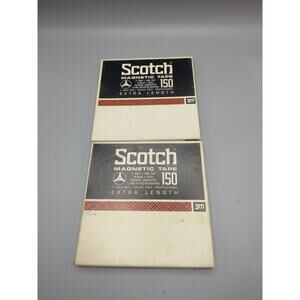 2 Scotch 150 Magnetic Tape Reel to Reel - 1/4 “ X 1800 Used